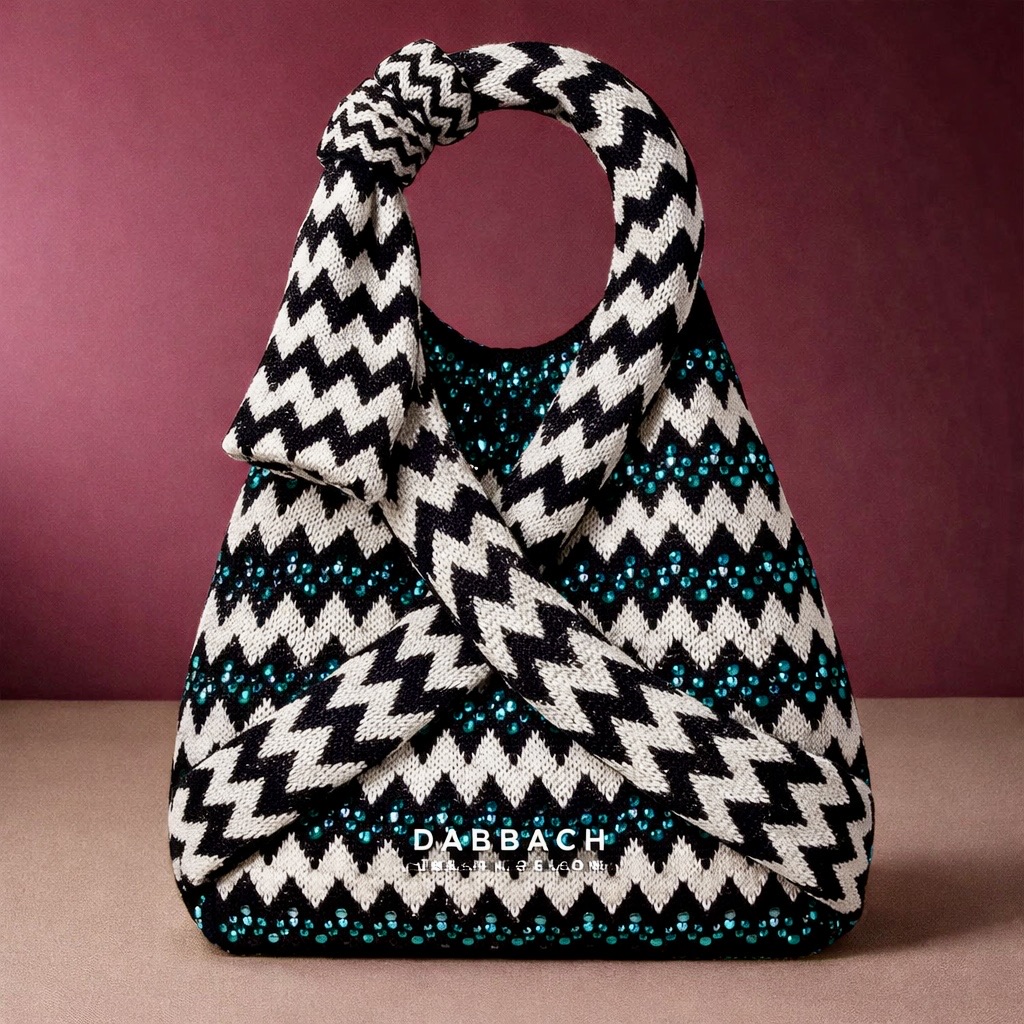 DABBACH Zigzag Crystal Knit Bag